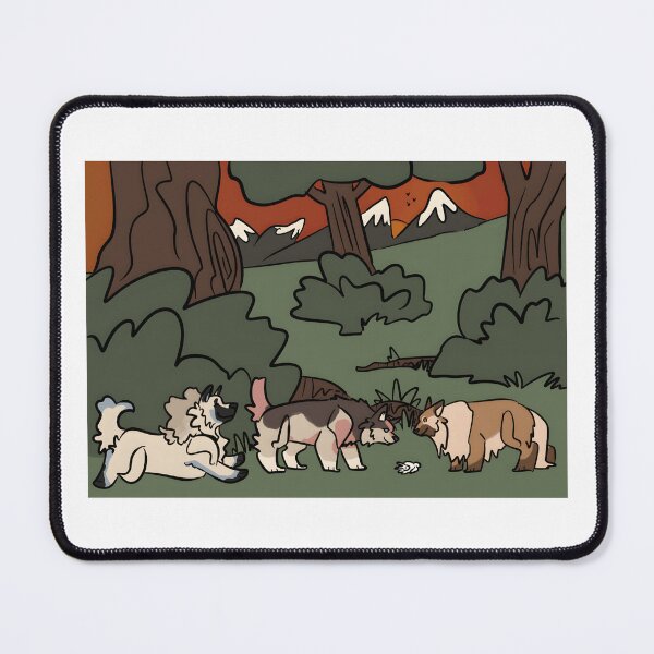 Item preview, Forest Dogs with Bird and Mountain Sunset designed and sold by J-Mindful.