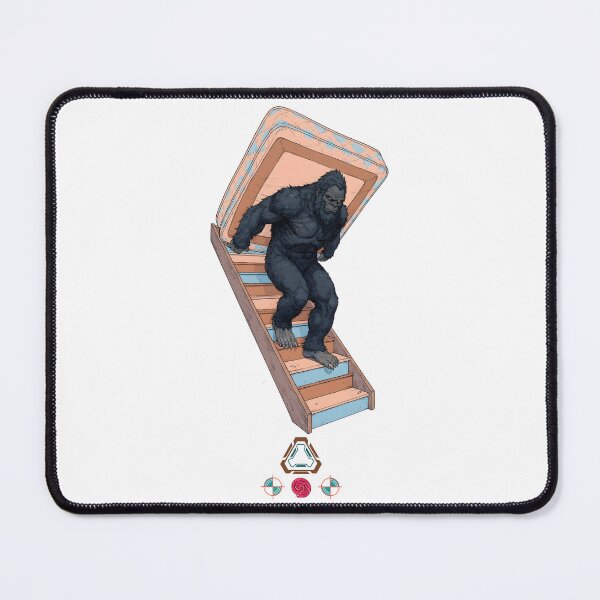 Item preview, Bigfoot Moving Day Struggle - Funny Cryptid Carrying Mattress Artwork designed and sold by Whimsy Trail Co.