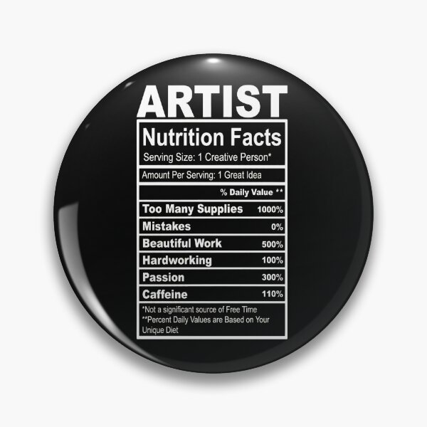 Item preview, Artist Nutrition Facts Creative Humor designed and sold by kossowlamart.