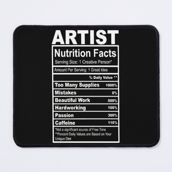 Item preview, Artist Nutrition Facts Creative Humor designed and sold by kossowlamart.