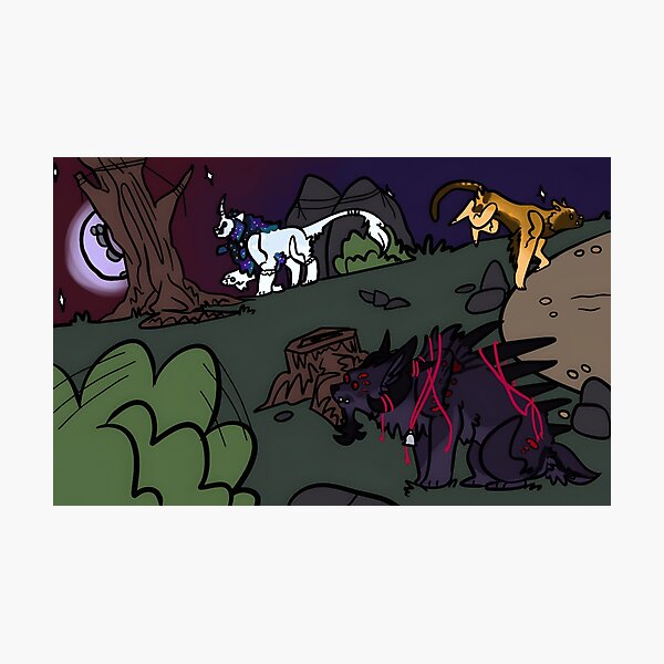 Item preview, Night Scene with Mythical Canine Creatures designed and sold by J-Mindful.