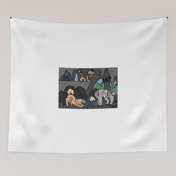 Item preview, Cartoon Wolves in a Mountain Cave designed and sold by J-Mindful.