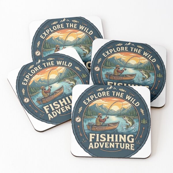 Item preview, Explore The Wild Fishing Adventure - Vintage Angler Badge designed and sold by Salma.Store.