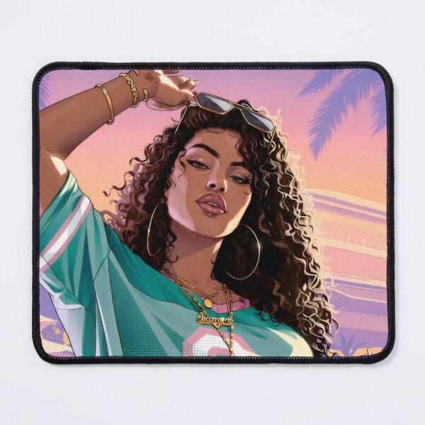 Item preview, Tropical Summer Girl - Synthwave Beach Digital Art Poster designed and sold by Billy Morfo™.