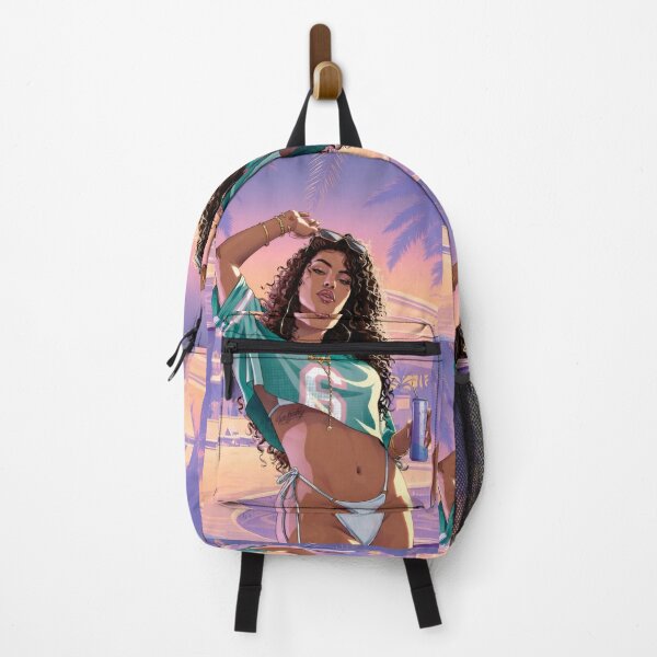 Item preview, Tropical Summer Girl - Synthwave Beach Digital Art Poster designed and sold by Billy Morfo™.