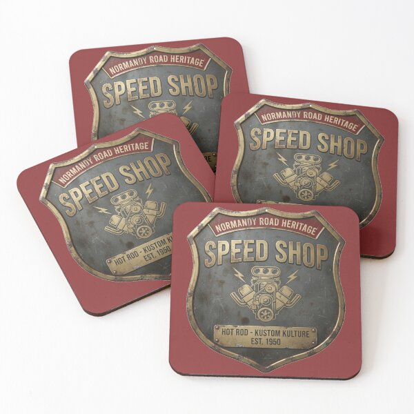 Item preview, Vintage Speed Shop Hot Rod – Kustom Kulture Garage designed and sold by Normandy Road Heritage™ - Vintage Garage Art.
