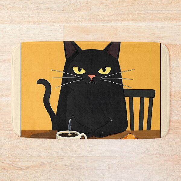 Item preview, Black Cat Breakfast Art Poster - Bonjour Mon Amour designed and sold by SampleRoulette.
