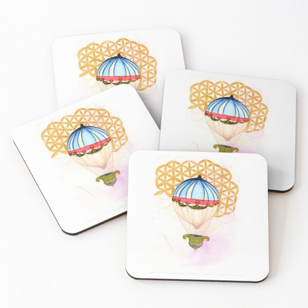 Item preview, Sacred Geometry Hot Air Balloon: Flower of Life Watercolour designed and sold by ArithraStudio.
