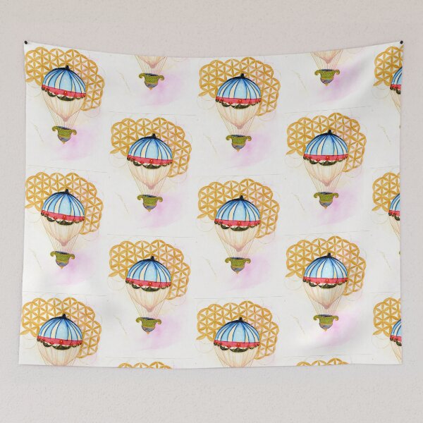 Item preview, Sacred Geometry Hot Air Balloon: Flower of Life Watercolour designed and sold by ArithraStudio.