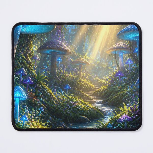 Item preview, Enchanted Forest With Glowing Blue Mushrooms designed and sold by ThatSurreyLife.