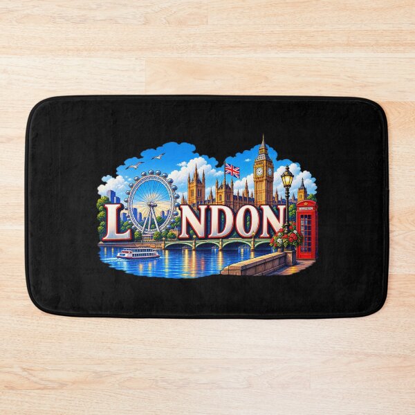 Item preview, London England Landmarks – Big Ben & London Eye Skyline designed and sold by SVALANART.
