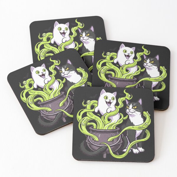 Item preview, Smug Tuxedo Cat Playful Cat Ghost Cauldron Halloween designed and sold by MewSpooky.