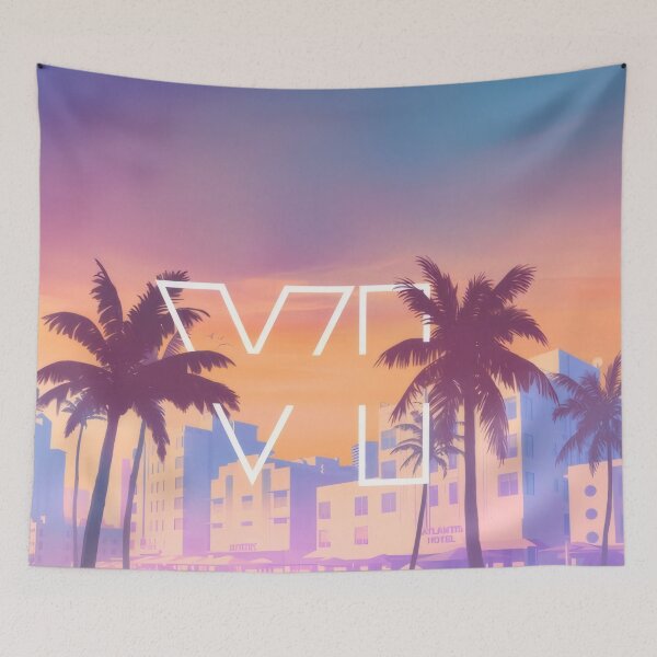 Item preview, Retro Tropical City Sunset - Synthwave Skyline Art Print designed and sold by Billy Morfo™.