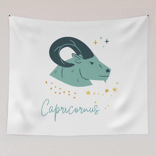 Item preview, Retro Capricorn Sea Goat Celestial Illustration - Boho Star designed and sold by thegreatblip.