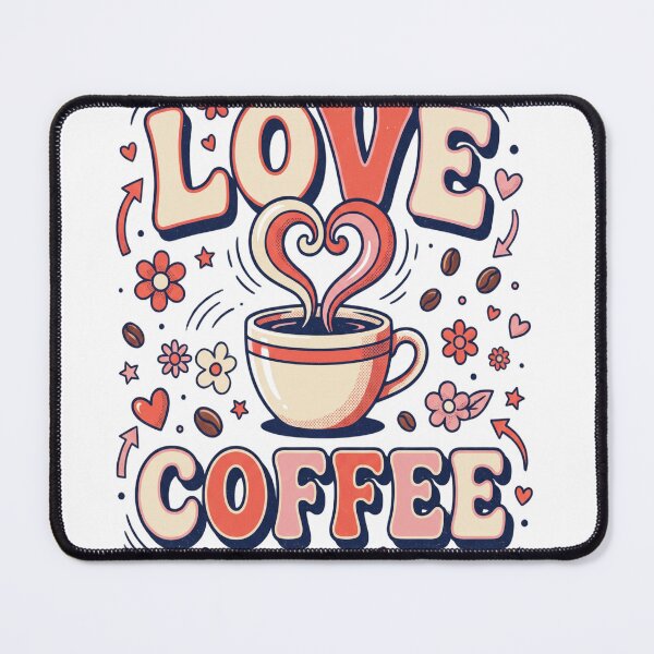 Item preview, Love + Coffee – Retro Coffee Lover Design designed and sold by abdlhakim taoufik.