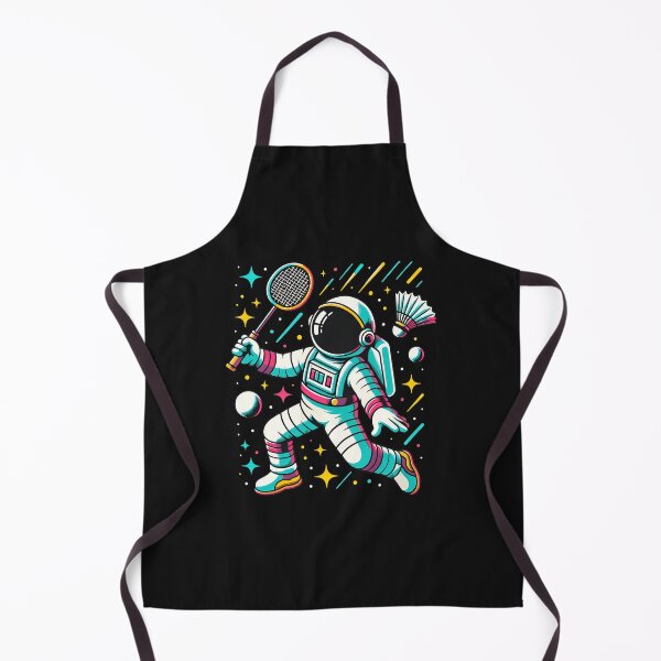 Item preview, Astronaut Playing Badminton in Space Retro Art designed and sold by domjudith.