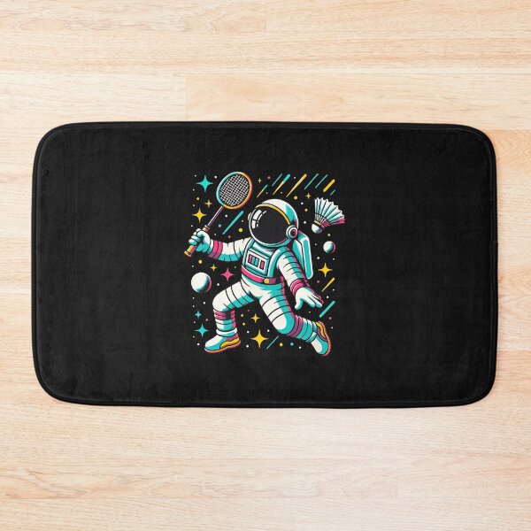 Item preview, Astronaut Playing Badminton in Space Retro Art designed and sold by domjudith.