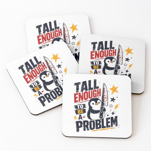 Item preview, Tall Enough To Be A Problem Dark Humor Penguin designed and sold by HumansStuck12.
