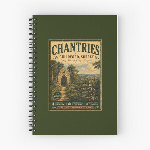 Item preview, The Chantries Guildford Surrey Vintage Travel Poster designed and sold by ThatSurreyLife.