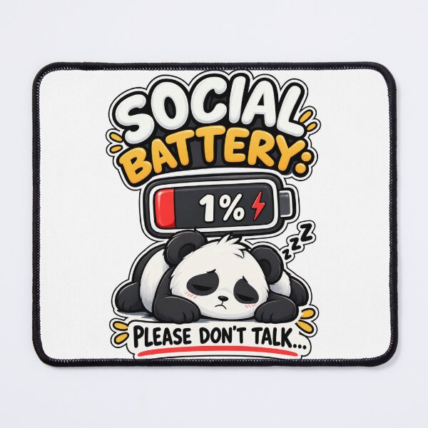 Item preview, Sleepy Panda Battery Low Please Don’t Talk designed and sold by BrahimiGraphics.