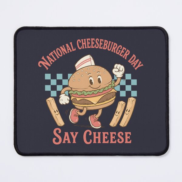 Item preview, National Cheeseburger Day Cute Retro Cartoon designed and sold by HowToCanadian.