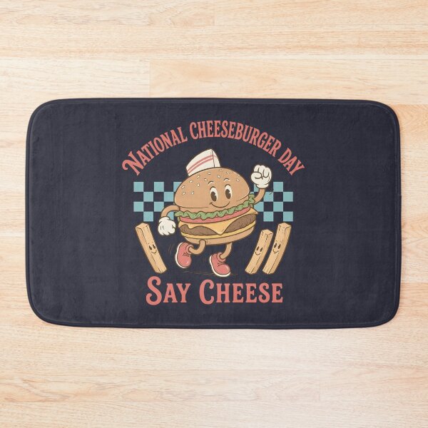 Item preview, National Cheeseburger Day Cute Retro Cartoon designed and sold by HowToCanadian.