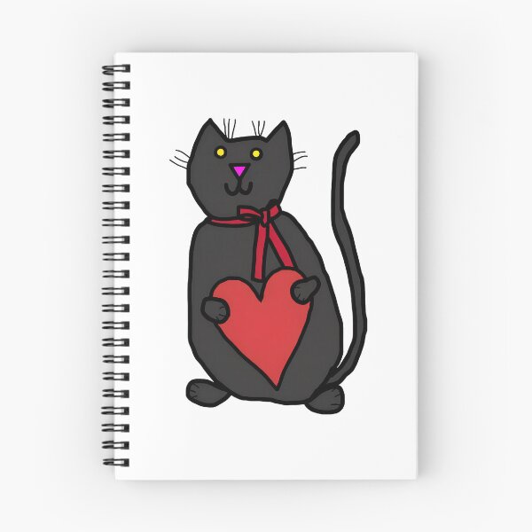 Item preview, Cute Black Cat Heart Love Animal Drawing designed and sold by OlyvieArt.