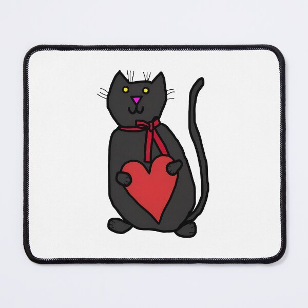 Item preview, Cute Black Cat Heart Love Animal Drawing designed and sold by OlyvieArt.