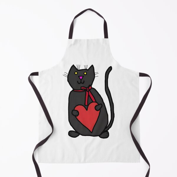 Item preview, Cute Black Cat Heart Love Animal Drawing designed and sold by OlyvieArt.