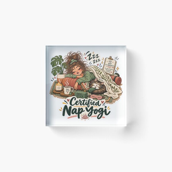 Item preview, Certified Nap Yogi – Funny Yoga & Nap Lover Sticker designed and sold by ChicClicker.