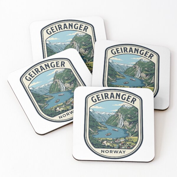 Item preview, Geiranger Norway Fjord Vintage Travel Badge designed and sold by k3rstman1.