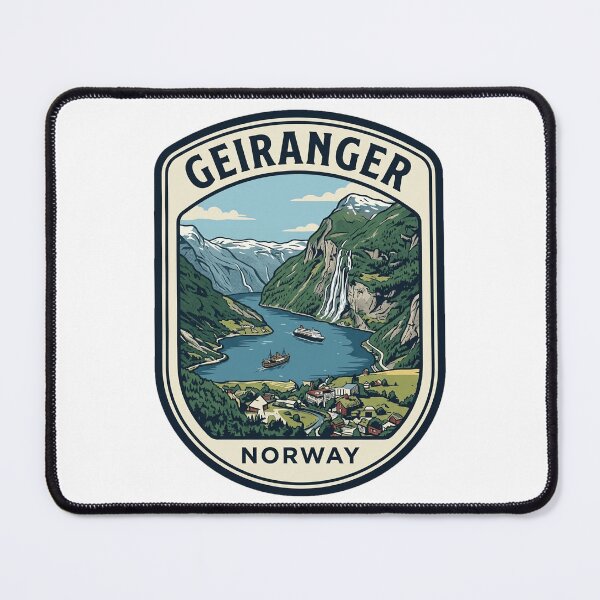 Item preview, Geiranger Norway Fjord Vintage Travel Badge designed and sold by k3rstman1.