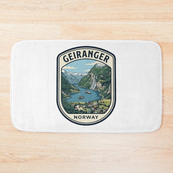 Artikelvorschau, Geiranger Norwegen Fjord Vintage Reiseabzeichen entworfen und verkauft von k3rstman1.