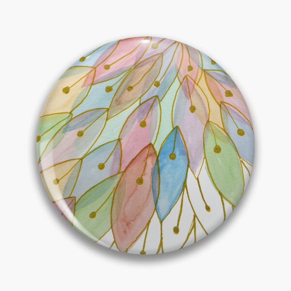 Item preview, Pastel Botanical Bloom: Gold Line Watercolour Art designed and sold by ArithraStudio.