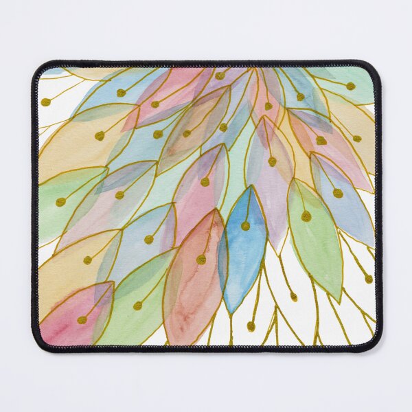 Item preview, Pastel Botanical Bloom: Gold Line Watercolour Art designed and sold by ArithraStudio.