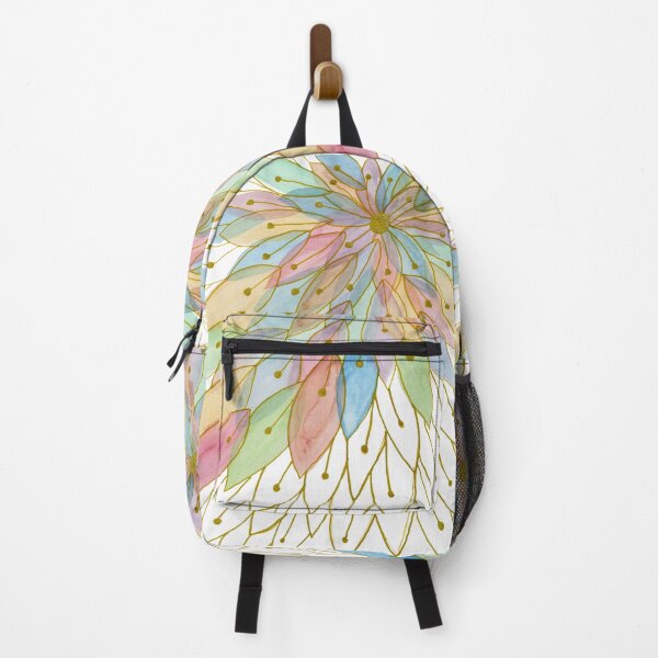 Item preview, Pastel Botanical Bloom: Gold Line Watercolour Art designed and sold by ArithraStudio.