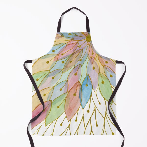 Item preview, Pastel Botanical Bloom: Gold Line Watercolour Art designed and sold by ArithraStudio.