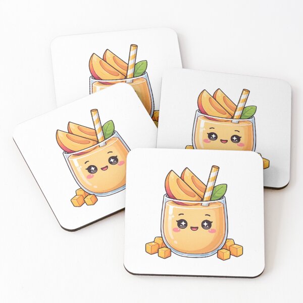 Item preview, Cute Kawaii Mango Smoothie Café Sticker designed and sold by ChibiPCStudio.