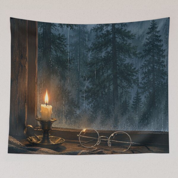 Item preview, Lofi Rain: Mist Bound Cabin designed and sold by bapupa.