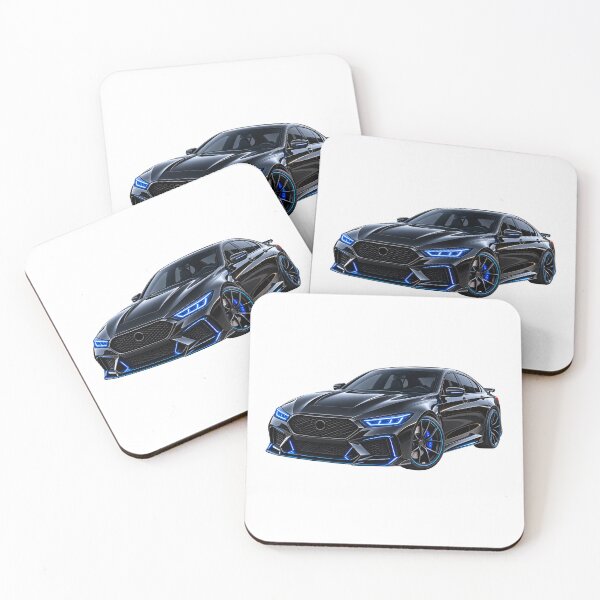 Item preview, Futuristic Black Sports Car Sticker | Blue Neon Racing Car | Automotive Enthusiast Gift designed and sold by Ishratparween11.