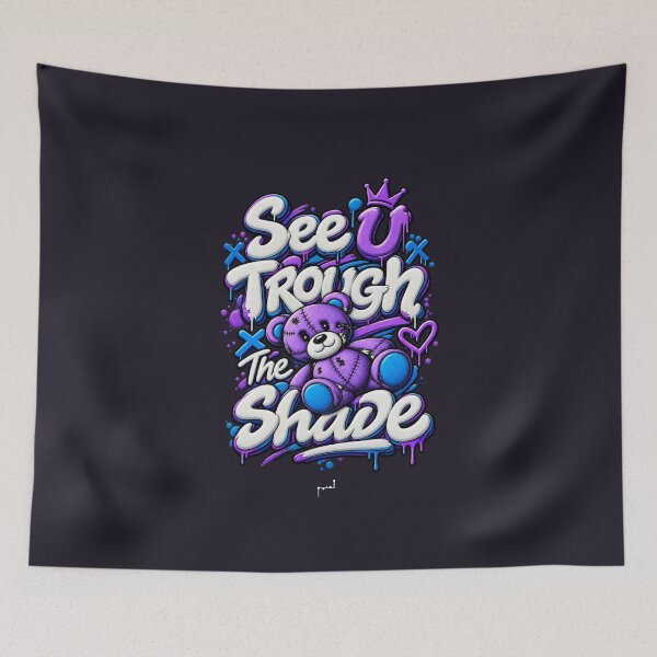 Item preview, See U Trough The Shade – Purple Graffiti Teddy designed and sold by Musamem  Designs.