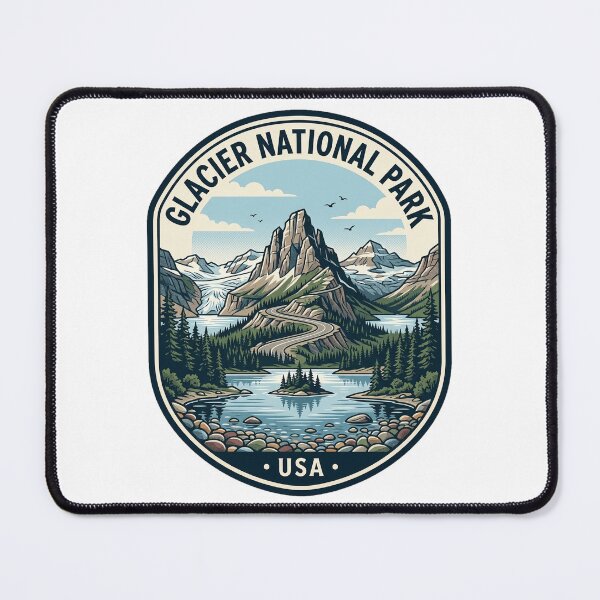 Item preview, Glacier National Park Montana Vintage Travel Emblem designed and sold by k3rstman1.