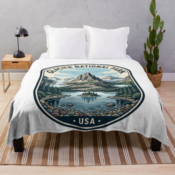 Item preview, Glacier National Park Montana Vintage Travel Emblem designed and sold by k3rstman1.