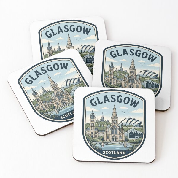 Item preview, Glasgow Scotland Retro Skyline Travel Badge designed and sold by k3rstman1.