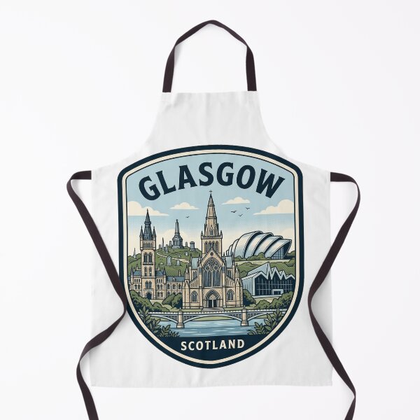 Item preview, Glasgow Scotland Retro Skyline Travel Badge designed and sold by k3rstman1.