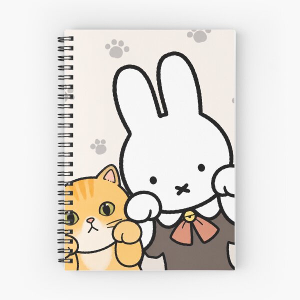 Item preview, Cute Bunny and Orange Tabby Cat Paws Up - Miffy Inspired designed and sold by Cozy Moss Studio.