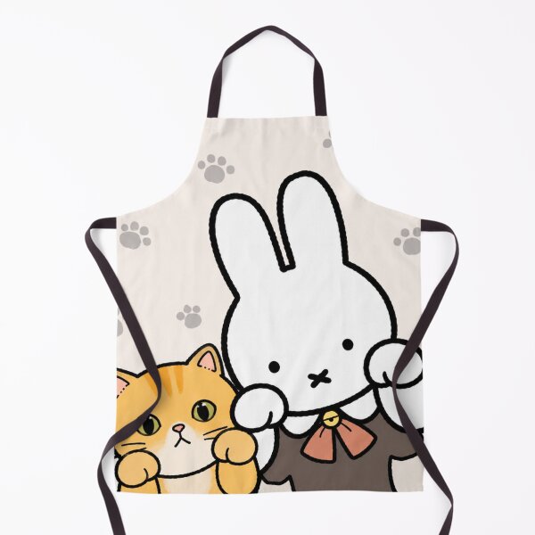 Item preview, Cute Bunny and Orange Tabby Cat Paws Up - Miffy Inspired designed and sold by Cozy Moss Studio.