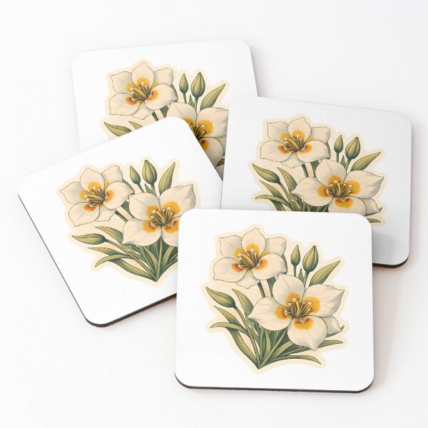 Item preview, Utah Sego Lily Watercolor Illustration designed and sold by ChemicalXShop.