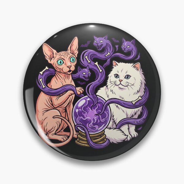 Item preview, Sphynx Persian Cat Magic Crystal Ball Halloween designed and sold by MewSpooky.