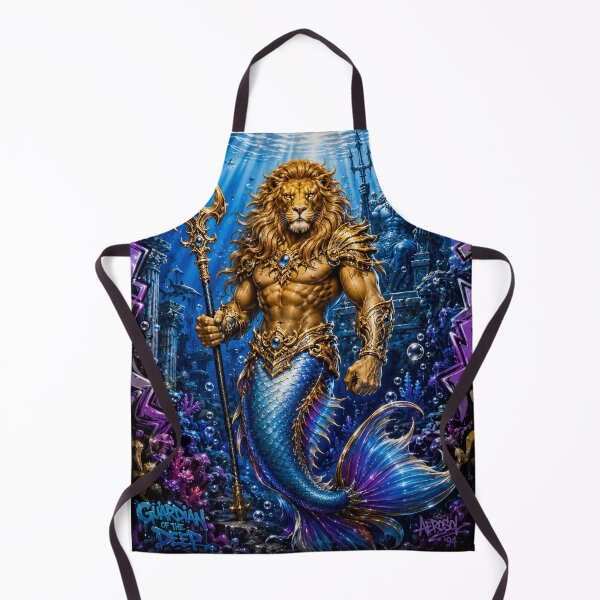 Item preview, Lion Merman – Neptune’s Ocean Guardian | 90s Airbrush Fantasy designed and sold by Kilian Luc.